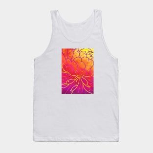 big colorful peony pattern Tank Top